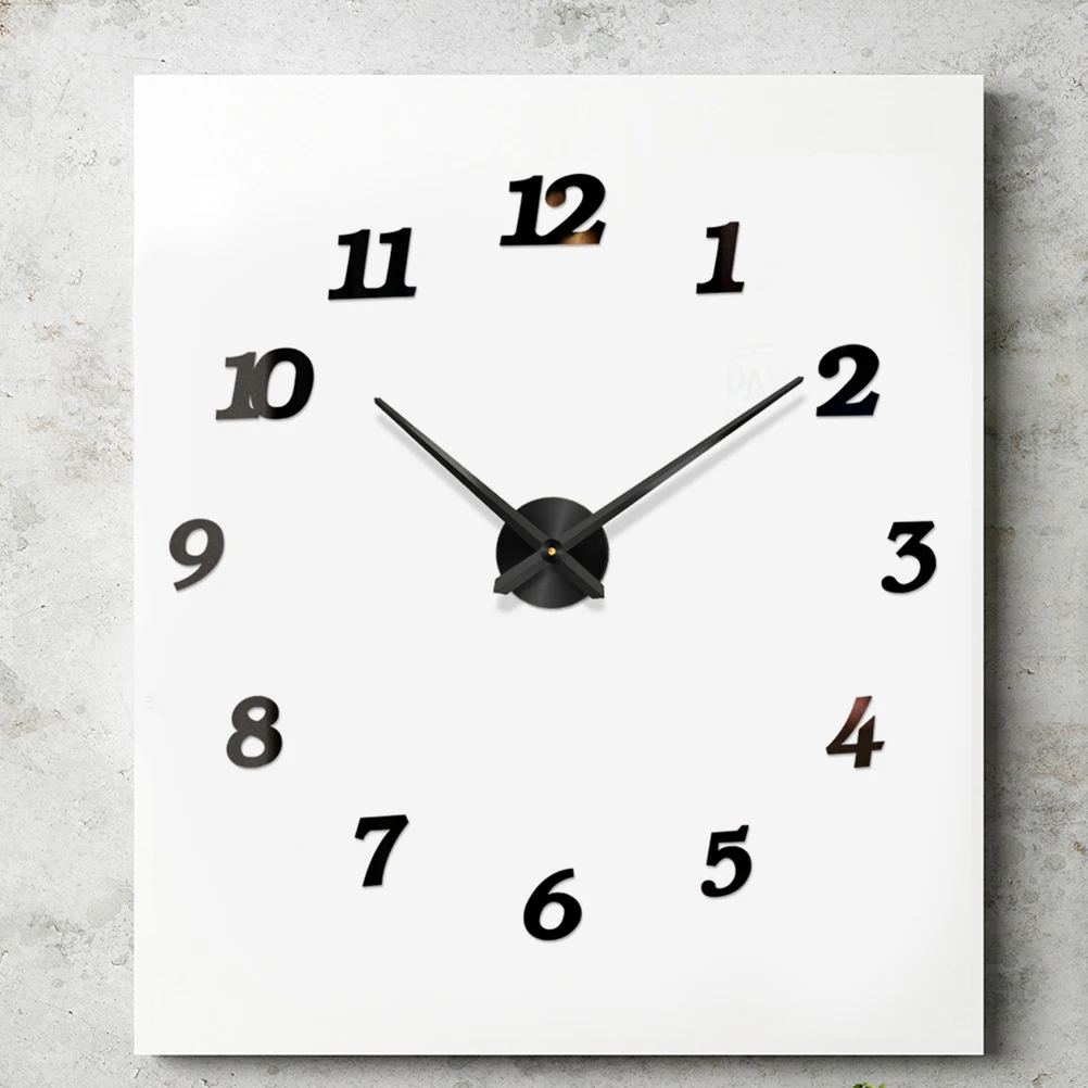 

Large Wall Clock Number Round Acrylic Frameless Wall Clock DIY Home Decor Wall Clock for Living Room without Batter
