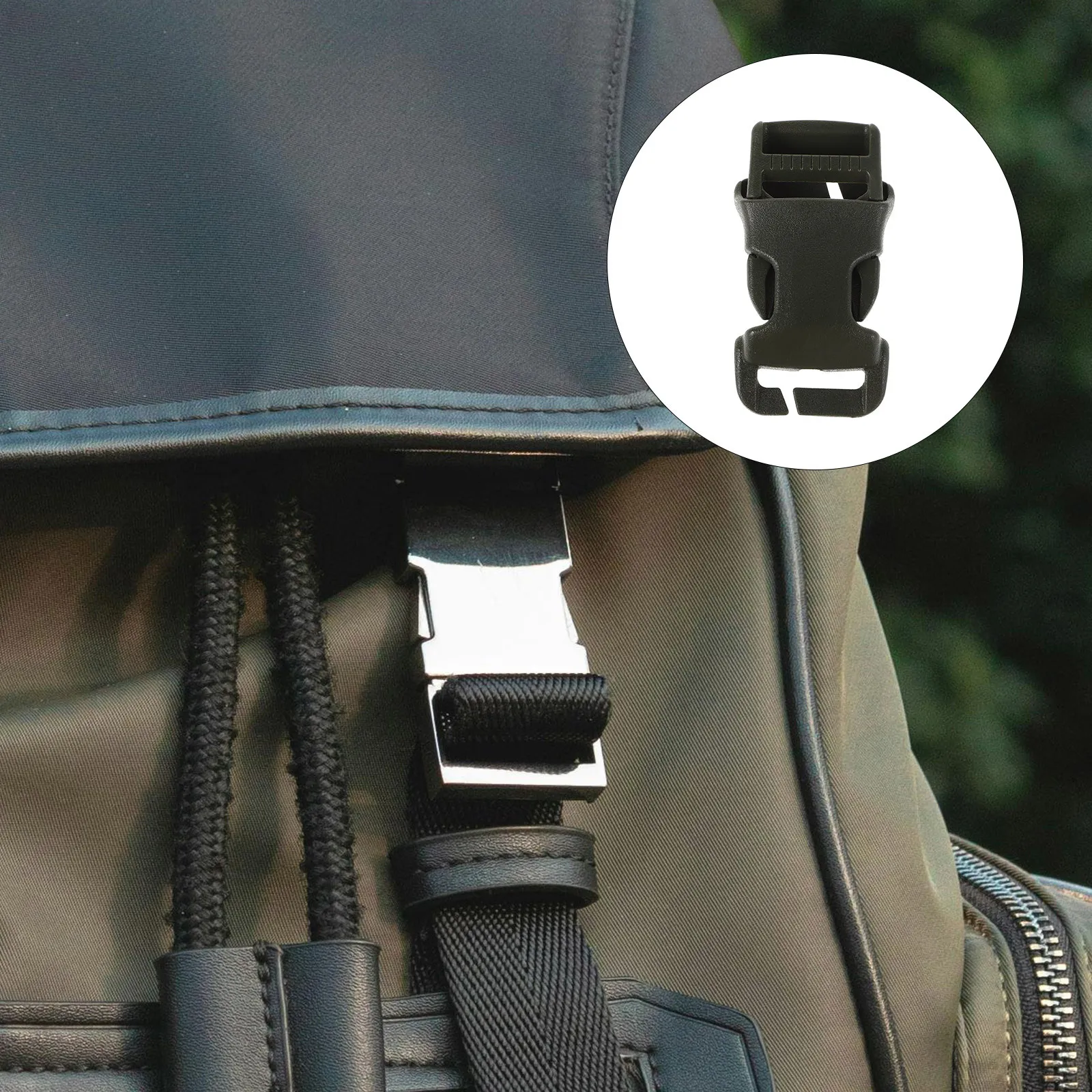 

6Pcs Backpack Buckle Clip Heavy Duty Plastic Quick Release Buckles 2.5cm No Sewing Required Field Repair Buckles Dark Green
