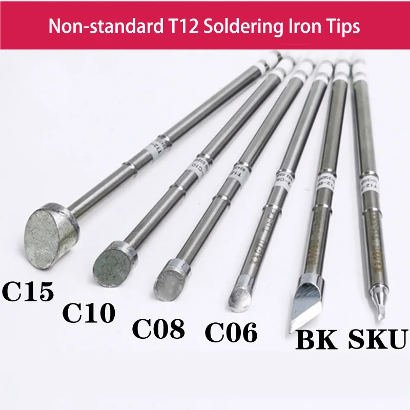 T12-BK/SKU/C6/C8/C10/C15 Soldering Iron Tip Welding Head Non-standard T12 Replacement Tips for P9/M8/9501 Handle Rework Station