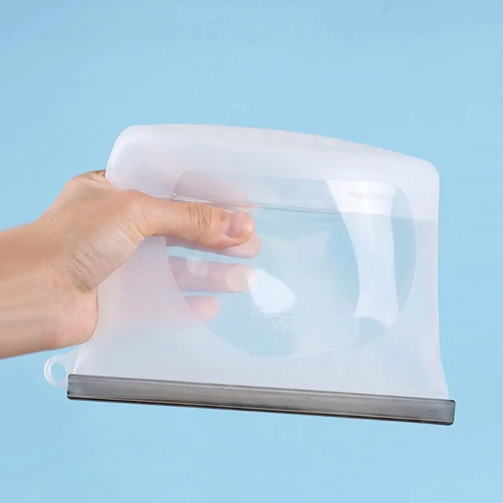 Silicone Food Preservation Bag Reusable Fresh-keeping Food Packaging Bag Zip-Lock Design Moisture-proof
