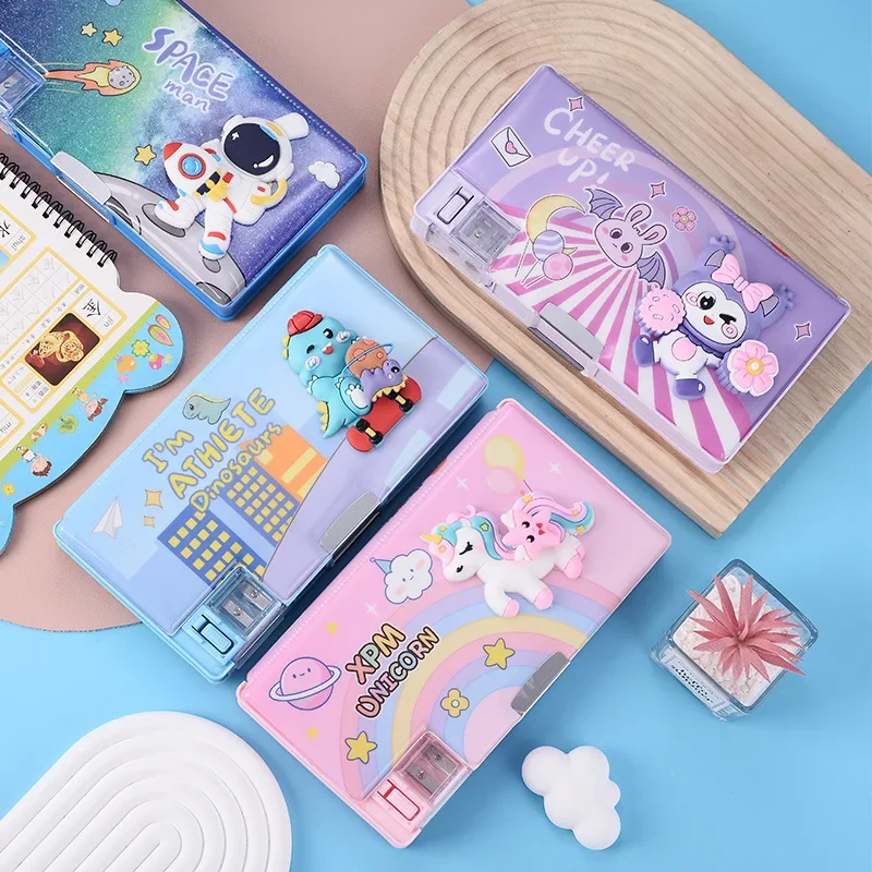 Large Capacity Pencil Case Multi-Functional Pencil Box Astronaut/Animal Design Stationery Storage Box Stationery Organizer