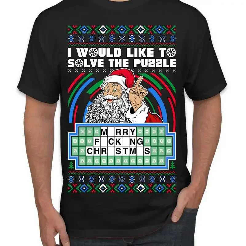 Santa Game Show Id Like To Solve the Puzzle Men T Shirt