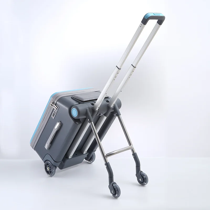 Seatable and riding trolley case for boys and girls Boarding suitcase Universal wheel baby suitcase