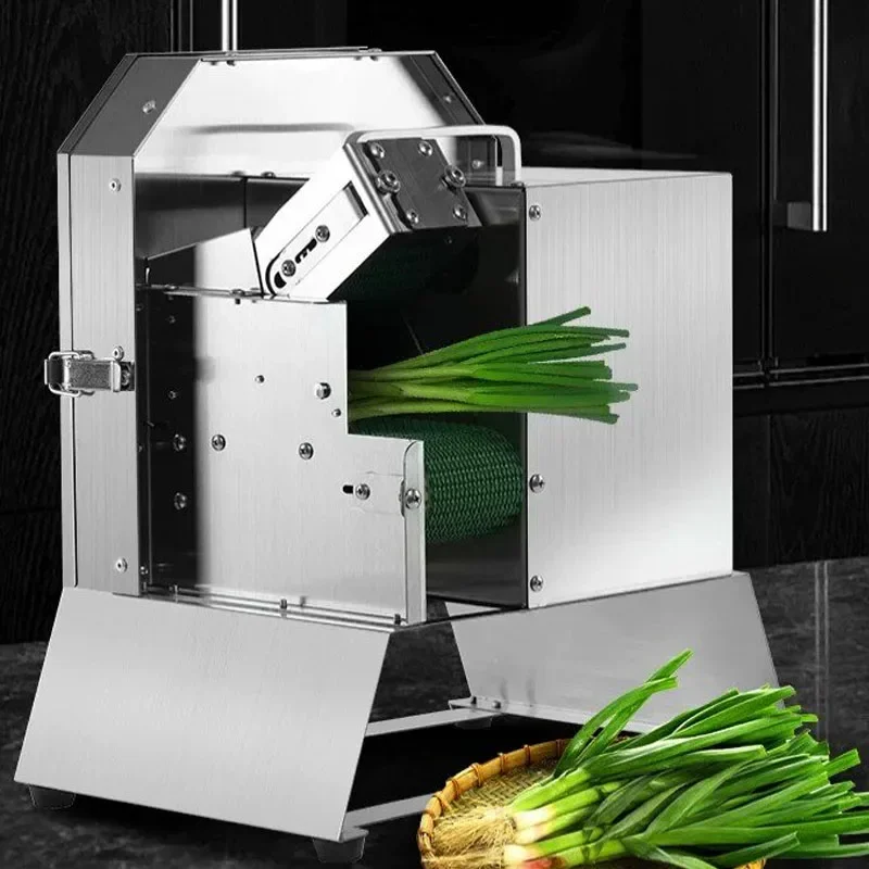 Electric Vegetable Cutter Stainless Steel Commercial Onion Slicer Carrot Chili Segment Cutting Machine Adjustable Thickness