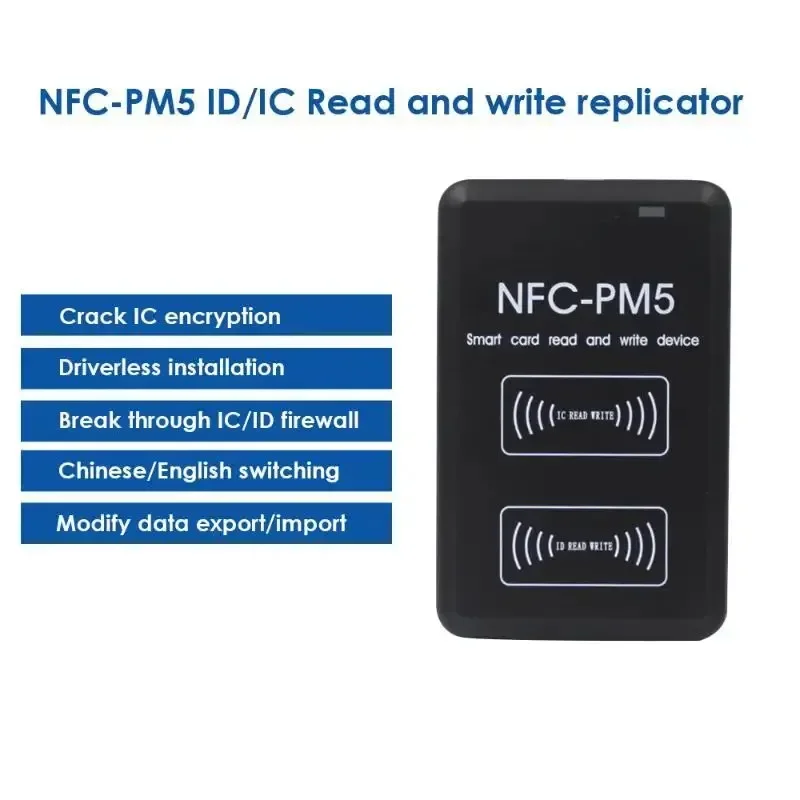 PM5 RFID Duplicator IC/ID NFC RFID Reader Full Writer Clone Programmer 13.56Mhz 125Khz Decoding Function for UID CUID FUID T5577