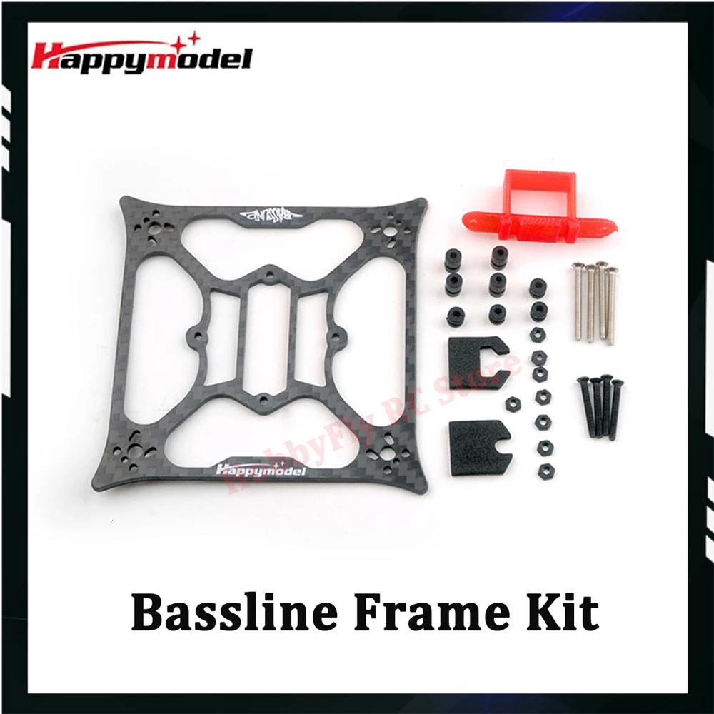 HappyModel Bassline 2S 2 بوصة مايكرو طائرة بدون طيار FPV استبدال 90 مللي متر مجموعات إطارات الكربون/اللوحة السفلية/علبة البطارية/حزمة البراغي/المروحة