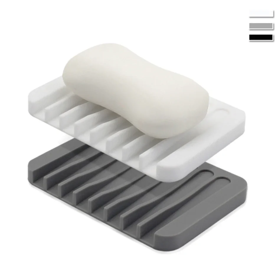 Drenaje de jabonera de silicona para baño, soporte de barra de jabón autodrenante, estante de almacenamiento de jabón para ducha, accesorios de baño