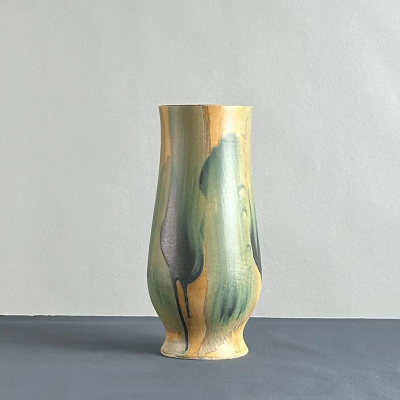 for Jingdezhen Ceramic Vase Ornament Living Room Flower Arrangement Advanced Light Luxury Retro New Chinese Non-porous Home