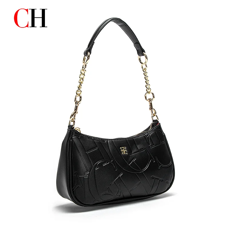 

CH Shoulder Bag For Women Luxury Leather Handbag Fashion Embossed Underarm Bag Tote Bag For Daily Office Party Shopping Dating