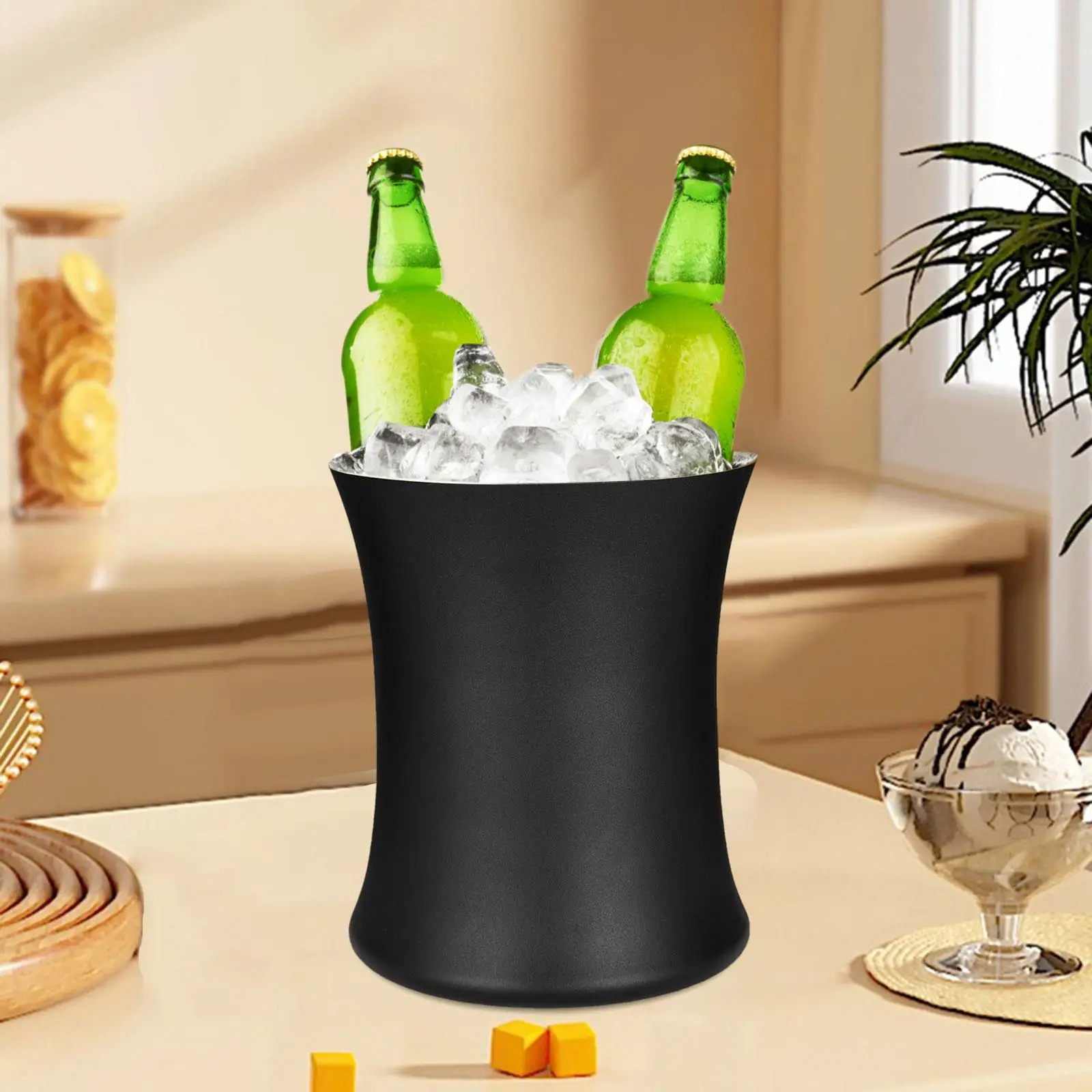 

Household Ice Bucket Portable Wine Bucket Champagne Ice Bucket Multipurpose for BBQ Holiday KTV Anniversary Celebrations Beer