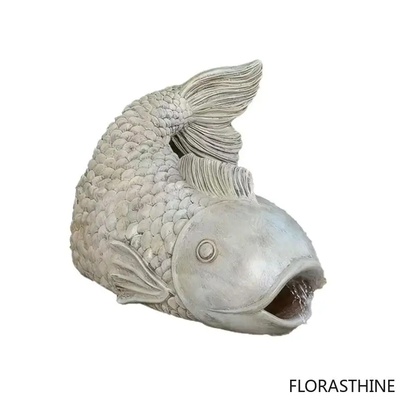 Realistic Garden Fish Statue Fish Resin Gutter Diverter Extender for Lawn and Terraces Decoration 6XDE