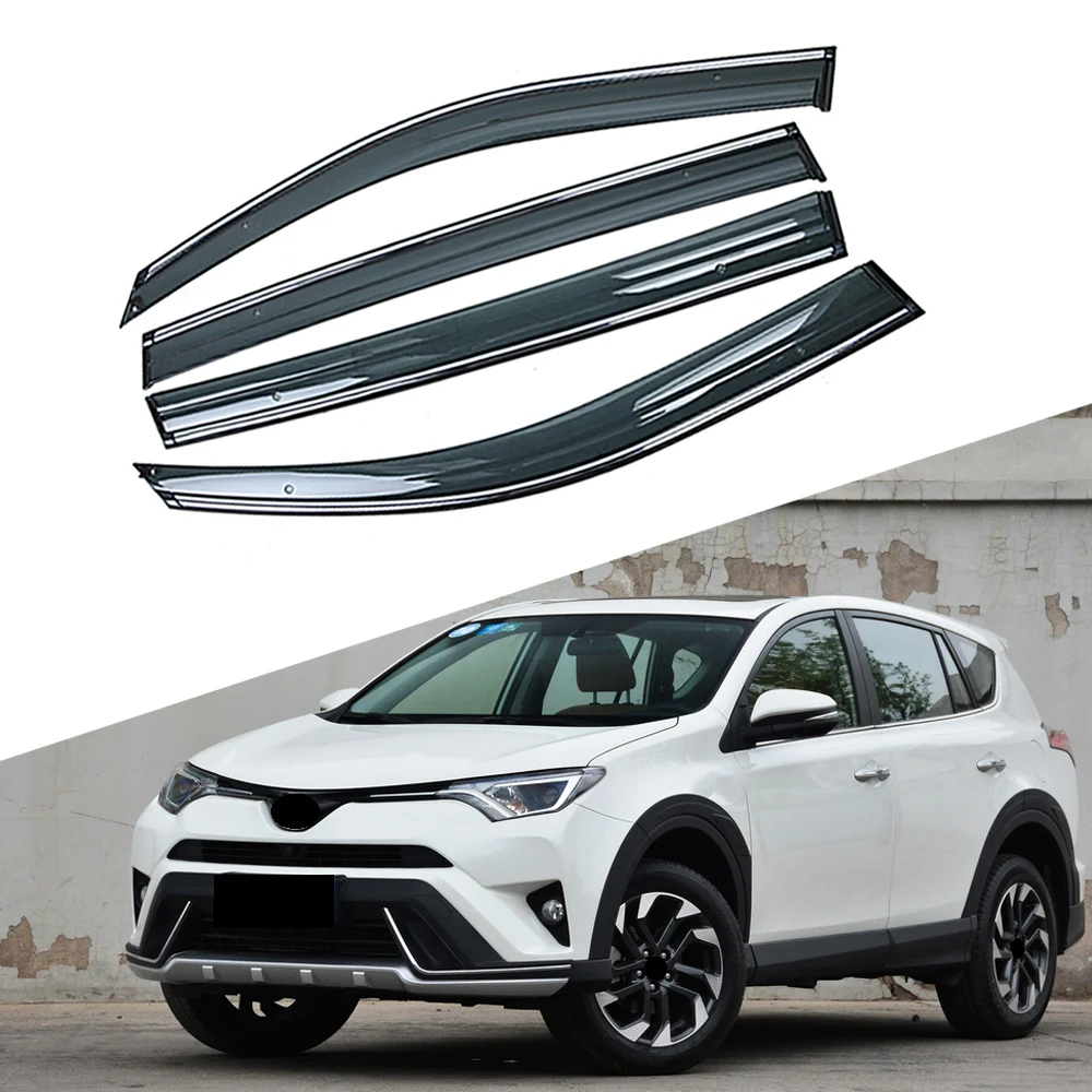 

For TOYOTA RAV4 XA40 2013-2019 Car Window Sun Rain Shade Visors Shield Shelter Protector Cover Trim Frame Sticker Accessories