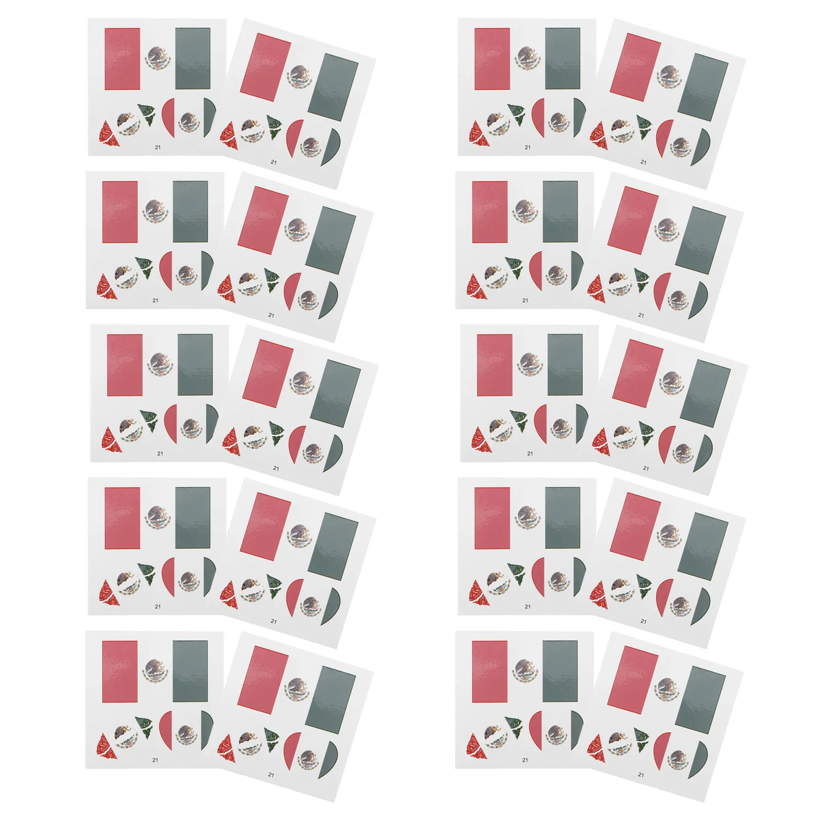 

20Pcs Mexico Flag Temporary Tattoos Sweat Resistant Waterproof Sports Face Stickers 2026 Patriotic Flag Tattoos for Fans