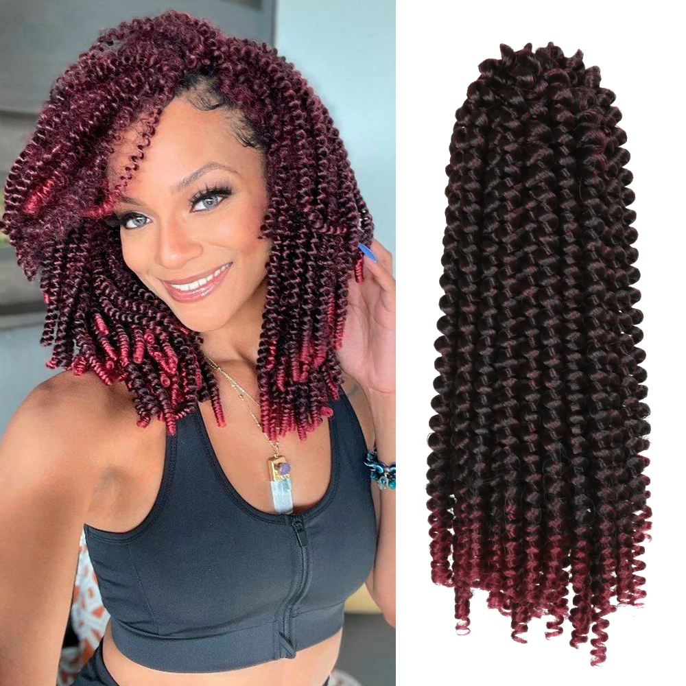 

Spring Twist Hair 8inch Synthetic Passion Twist Crochet Braiding Hair 30Roots Short Afro Braids Hair Extensions