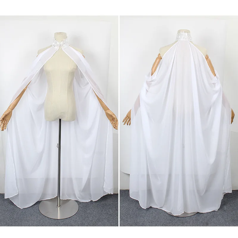 Chiffon Neck Cape Light Shawl Wedding Accessories With Ruffles Tulle Elastic Sleeve Customized