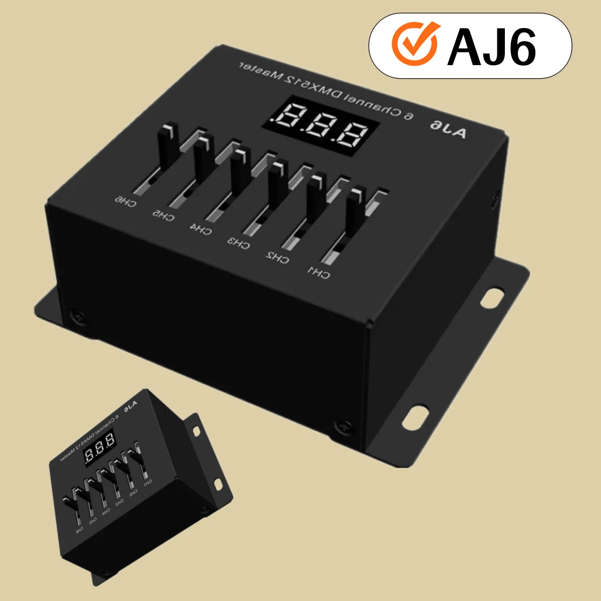 New 5V -12VDC 6 Channel DMX Sliding Fader Console Master AJ6 6CH 3 x AAA Battery DMX512 Controller Wiring Dip-Switch For Lights