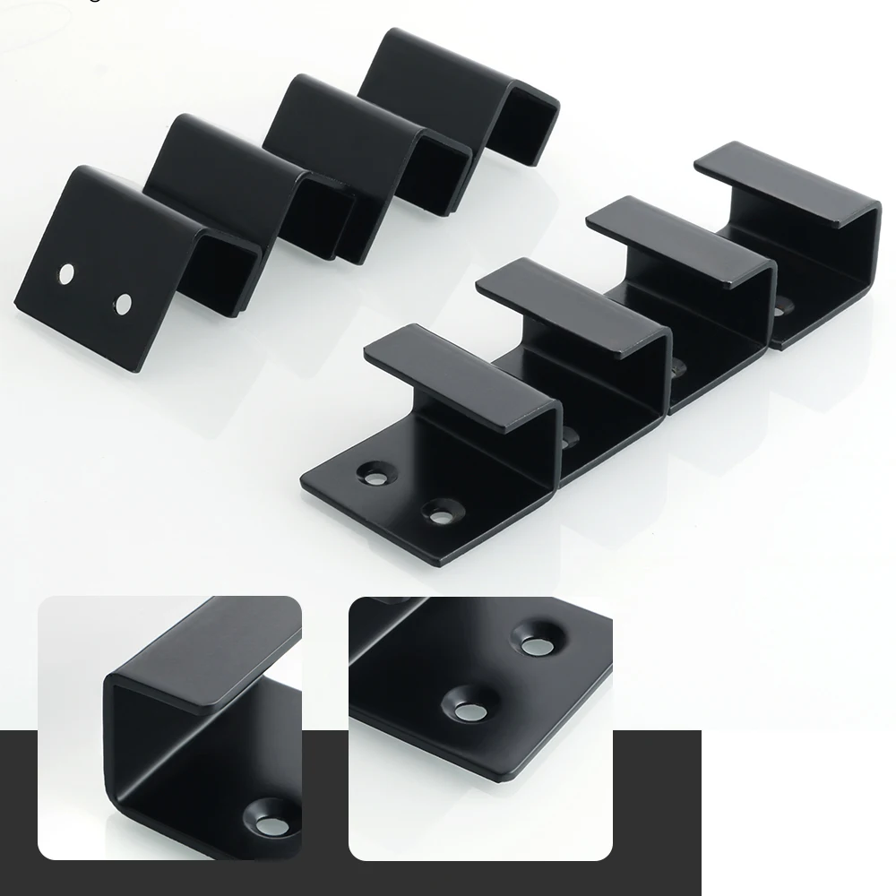 4pcs Ceramic Tile Display Holder Corner Bracket Stainless Steel Pendant Fixing Hooks Wall Mount Buckle U-Shaped Hangers Fastener