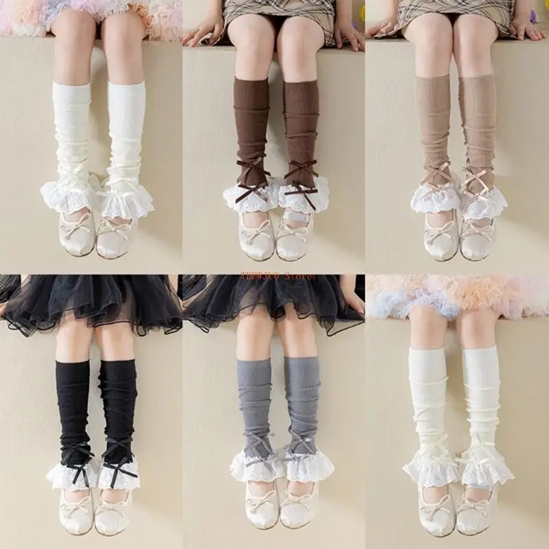

U50F Delicate Socks Sleeves for Girls Comfortable Wear Leg Cover Piled Up Socks Feature Soft Fabric for Special Event