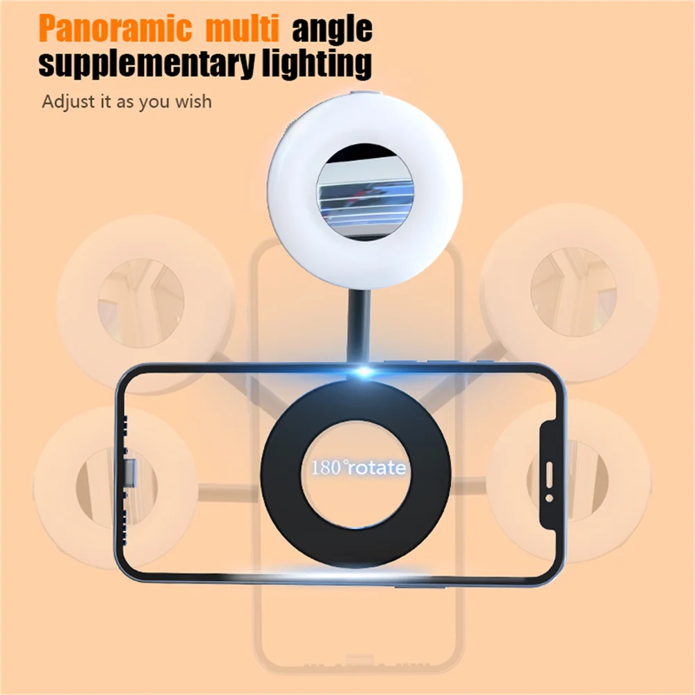 

Magnetic Phone Holder w Fill Light for iPhone 17 16 15 14 13 Pro Max Samsung Xiaomi MagSafe for Live Streaming Video Makeup