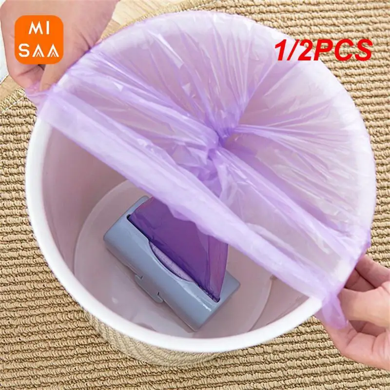 1/2PCS Trash Bags Holder Durable Kitchen Garbage Bag Storage Box Plastic Bag Container Wall-mounted