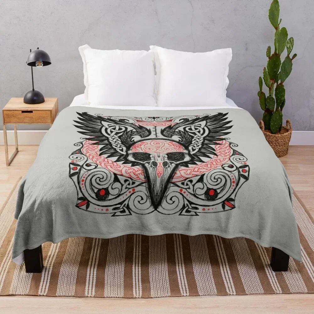 

Badb Catha (Battle Crow) Throw Blanket All Weather Soft Throw Blanket for Sofa