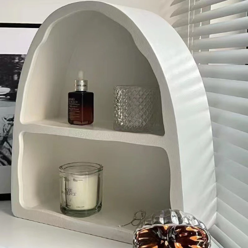 Decorative Cabinet Storage Holders Wall Shelf White Simple Racks Storage Holders Arched Cabinet Perfume Organizer for Girls