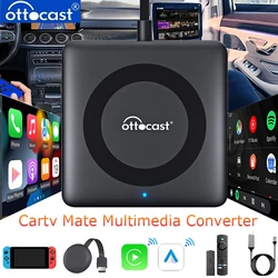 Ottocast Car Tv Mate Wireless Carplay Android Auto Adapter HDMI Multimedia Video Converter for Google TV Stick Netflix Game Box