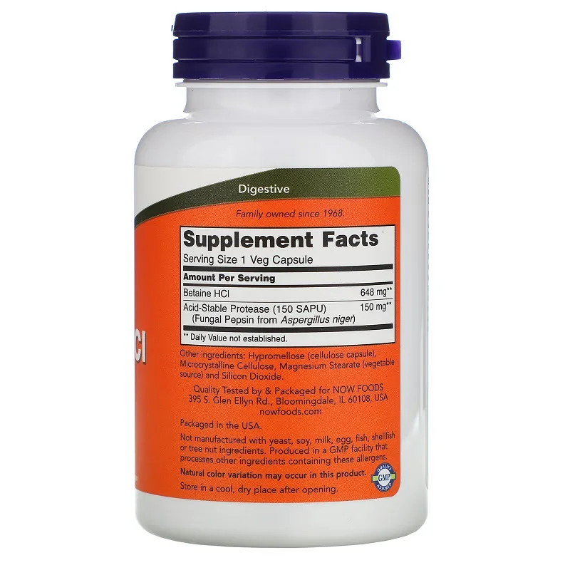 Beiron Hydroluse with Pepsin for Stomach and Intestinal Protection, 120 Capsules Per Bottle