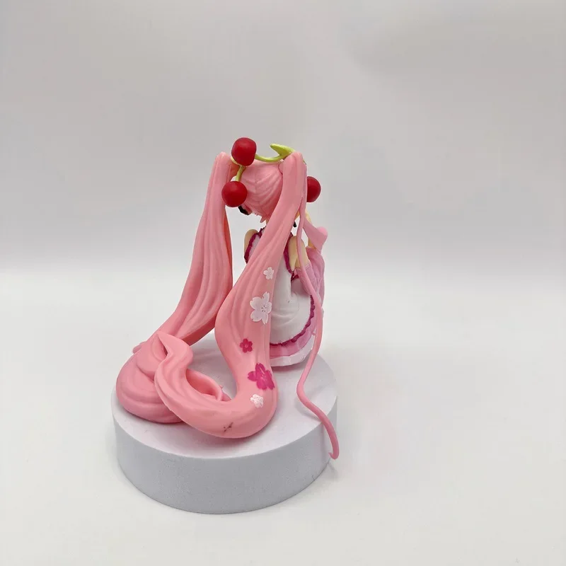 11CM 하츠네 미쿠 애니메이션 피규어 핑크 드레스 PVC 모델 액션 장난감 체리 핑크 벚꽃 장식 선물 수집