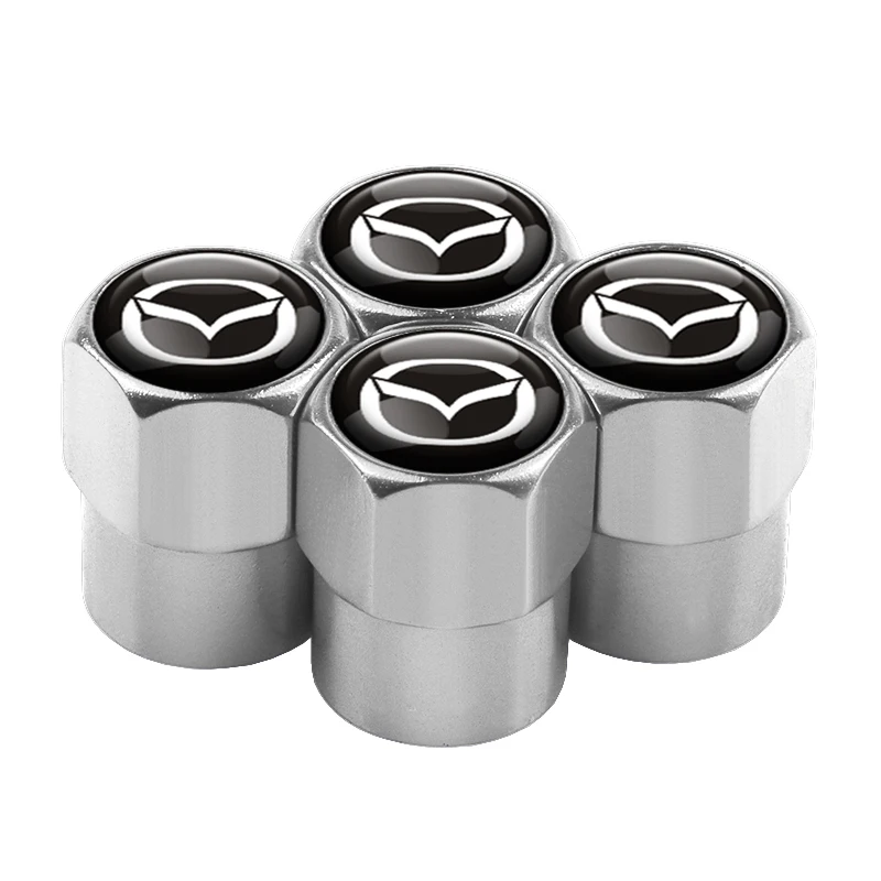 4 pçs metal tampas da válvula do pneu da roda do carro capa da haste para mazda 3 bk 6 gh CX-5 cx30 MX-5 2 5 CX-3 gj gl CX-8 ms RX-8 626 miata velocidade 6