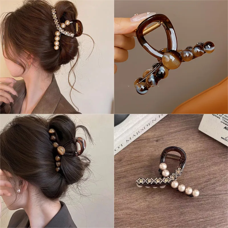 

Заколки для волос с градиентными бусинами, женские корейские заколки в виде акулы, модные аксессуары для волос