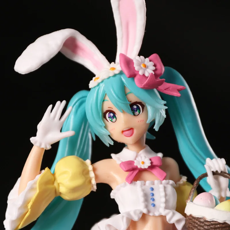 Figuras de acción de Hatsune Miku, modelo de muñeca de Pvc Kawaii, Orejas de conejo, adornos de colección, juguetes de navidad, regalos, 23CM