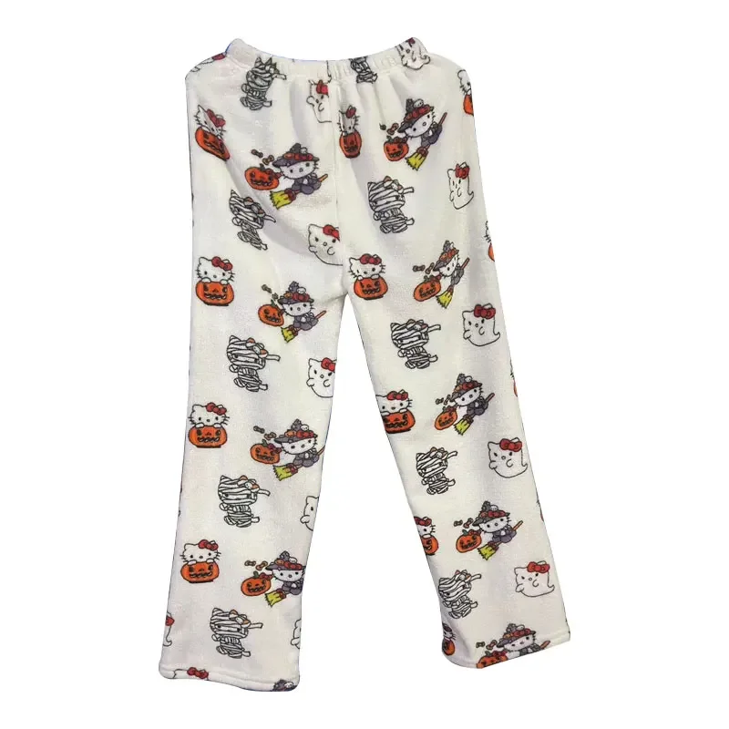 Yuguigou Flanell-Schlafhose für Damen, verdickte Korallen-Fleece-Hose für Herbst und Winter, niedliche Studentin, warme Plüsch-Heimhose