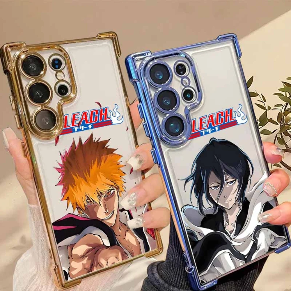Anime Bleach Kurosaki Ichigo For Samsung S26 S25 Edge S24 S23 S22 S21 Ultra Plus Plating Anti-Fall Funda Soft Capa Phone Case