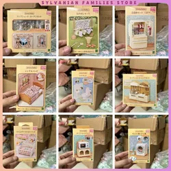 Sylvanian Families Anime Girl Figures Kindergarten Series Happy Primary School Rainbow Castle School Bus Tree Cabin Kids Toy