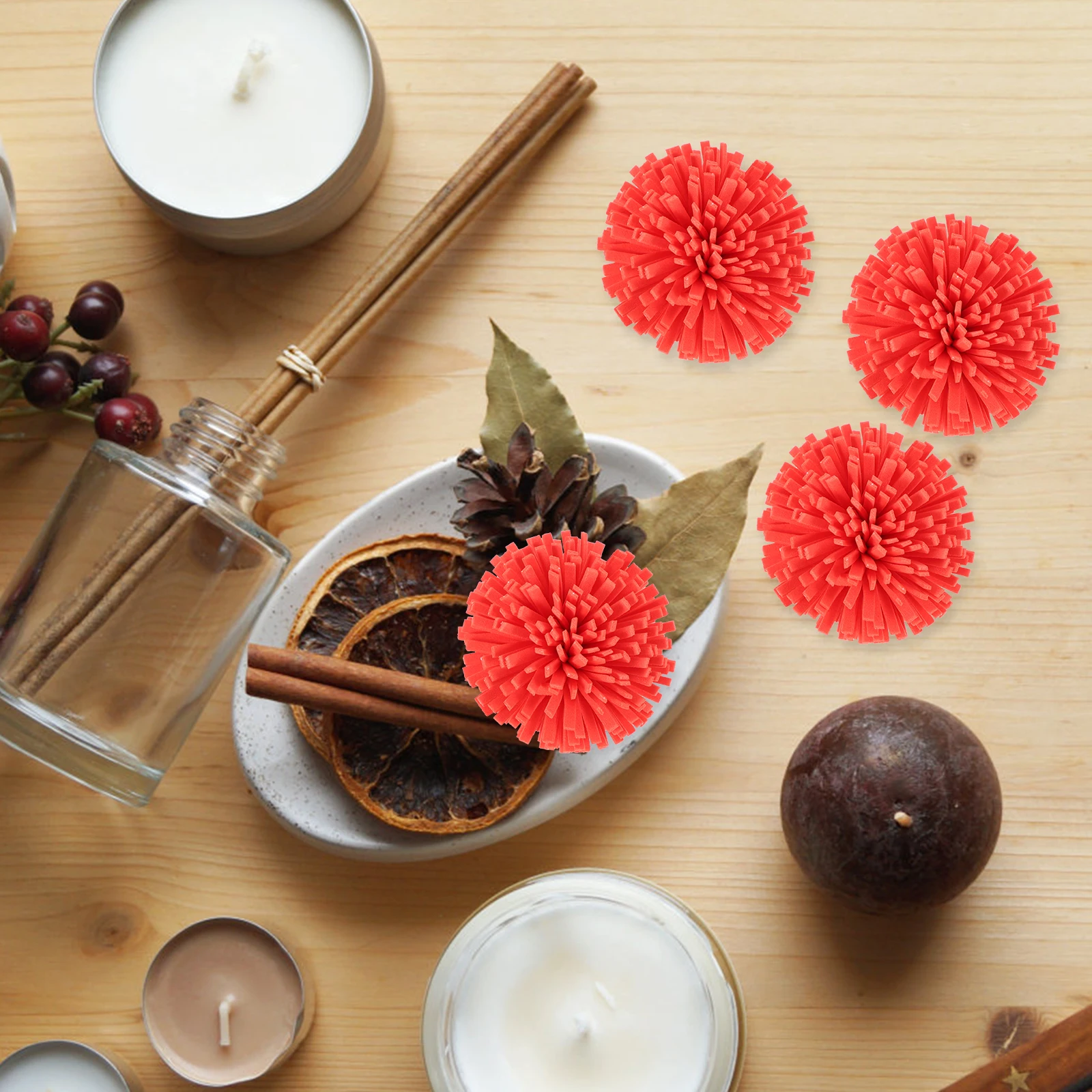 

100 Pcs Flower Shape Aromatherapy Diffusers Essential Oil Plants PE Desk Bedroom Bathroom Indoor Air Freshener Home Decor