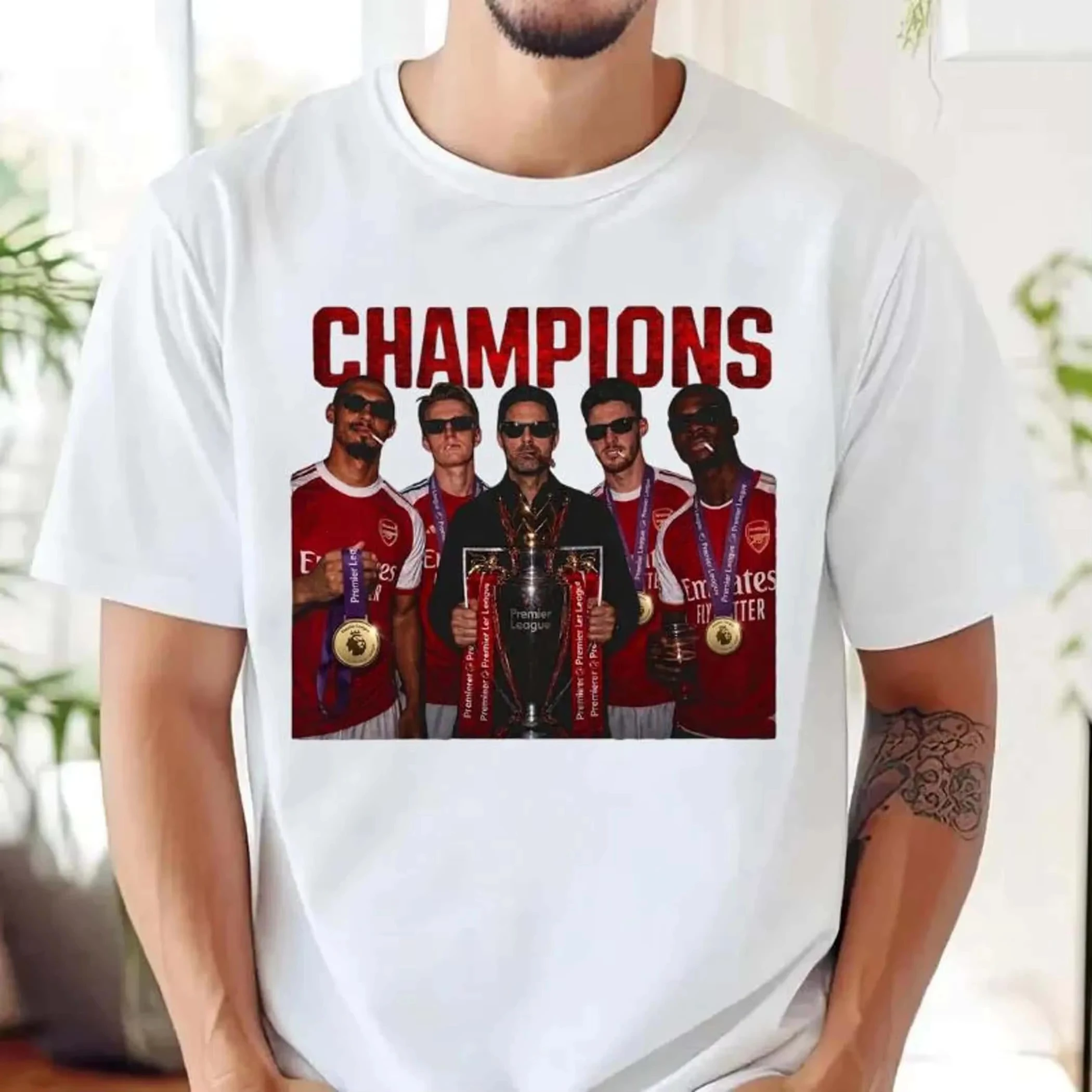 Arsenal Champions Tshirt Saka Tee Odegard Tee Arsenal Fan T-shirt 2026 Summer New Men Women Street Y2K Oversized Unisex T-shirt