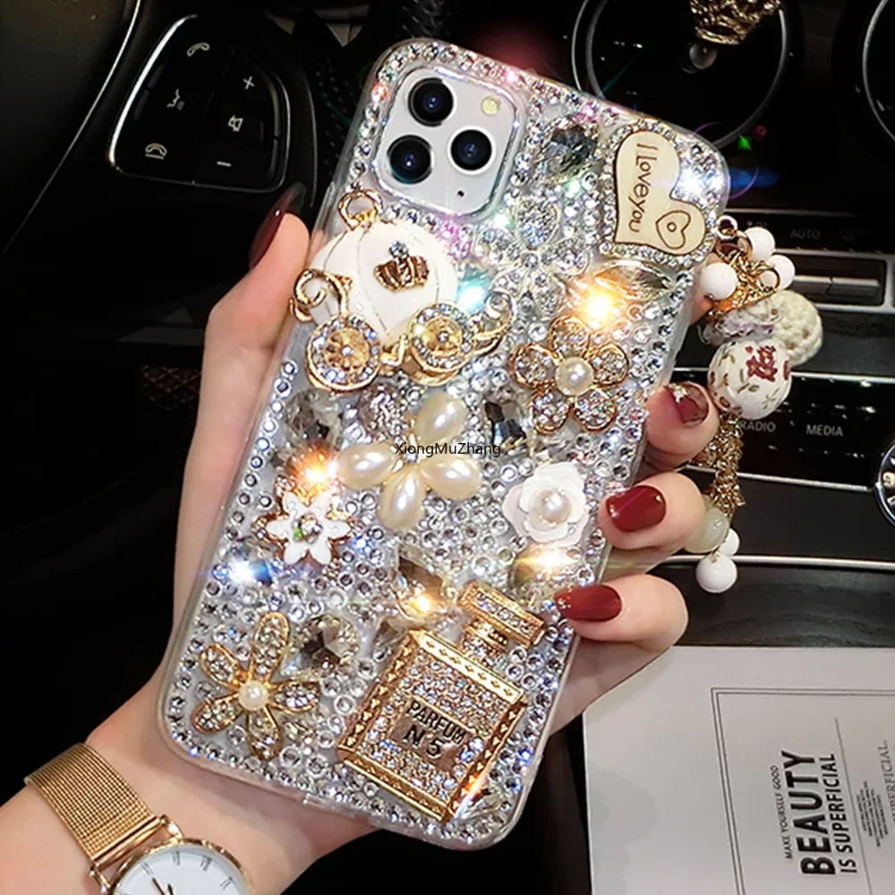 Per Pixel 9 Pro Luxury 3D Gold Purse Carriage Bling Crystal Custom Case per Google Pixel 7 Pro 7A 8 Pro 6 Pro 6A 5 5A 4A 4XL 3XL