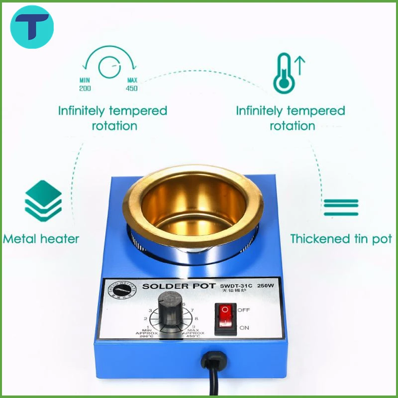 Tin Melting 220V Furnace Stove for Casting Heads Lead Tin Indium Soldering Using Pot Electric Portable Solder Furnace