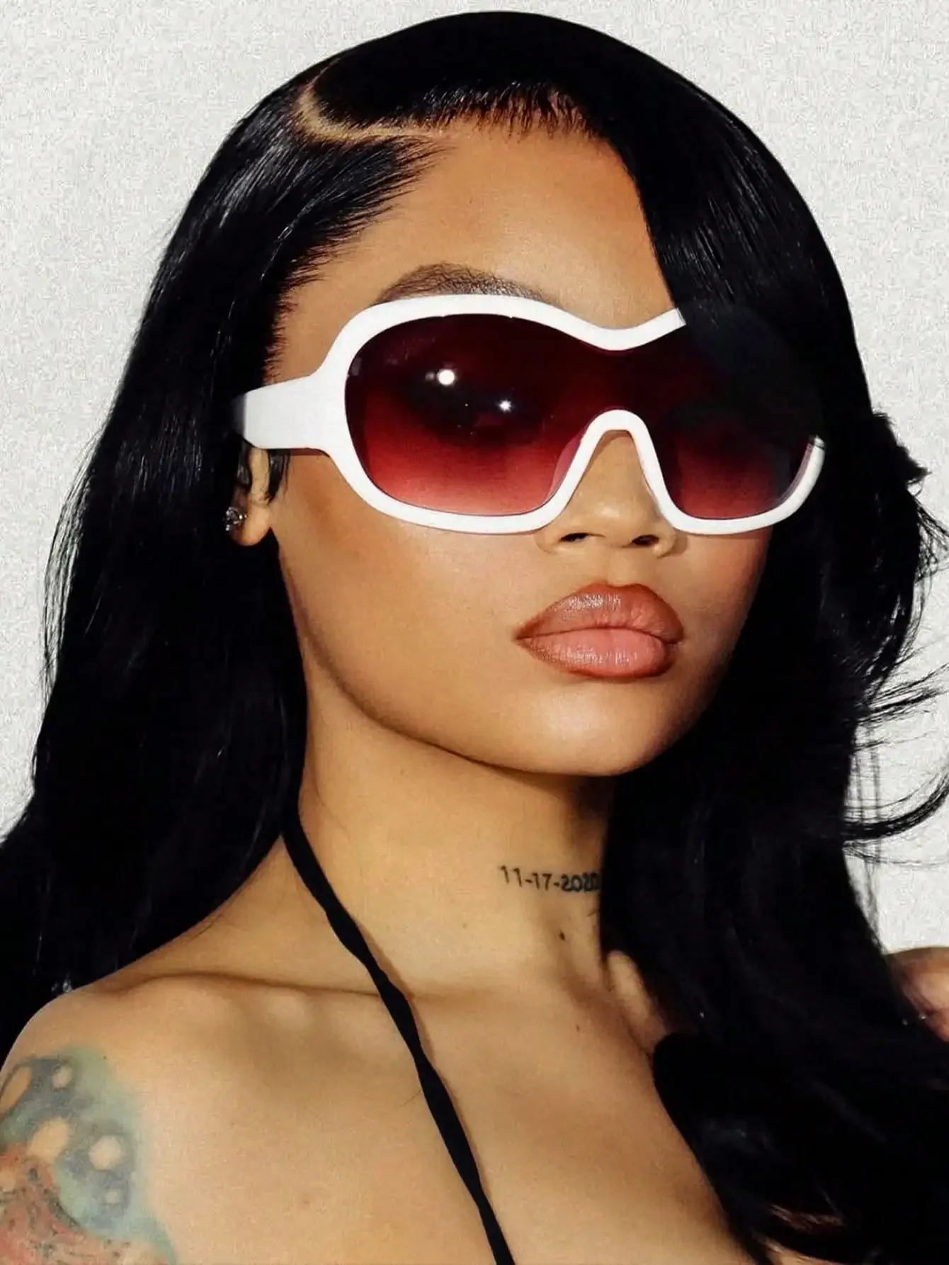 

1pc Large Frame Wrap-Around Face Shield, Personalized Outdoor Y2K Style Integrated Fashion Glasses Y2KFest Music Fest For Summer
