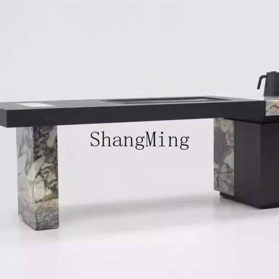 CL Chinese Light Luxury Rock Panel Tea Table Modern Simple Tea Table Household Tea Table
