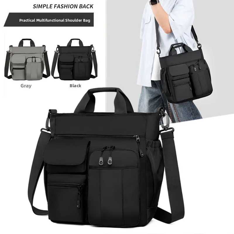 Men's Large Capacity Oxford Cloth Tool Bag Crossbody Bag Outdoor Running Construction Site Bag Casual Style Single Shoulder H...