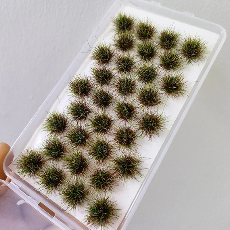 32 pçs mini kits de modelo de cluster de grama simulação mutlicolor materiais de plantas de grama para fazer layout de cena acessório diorama