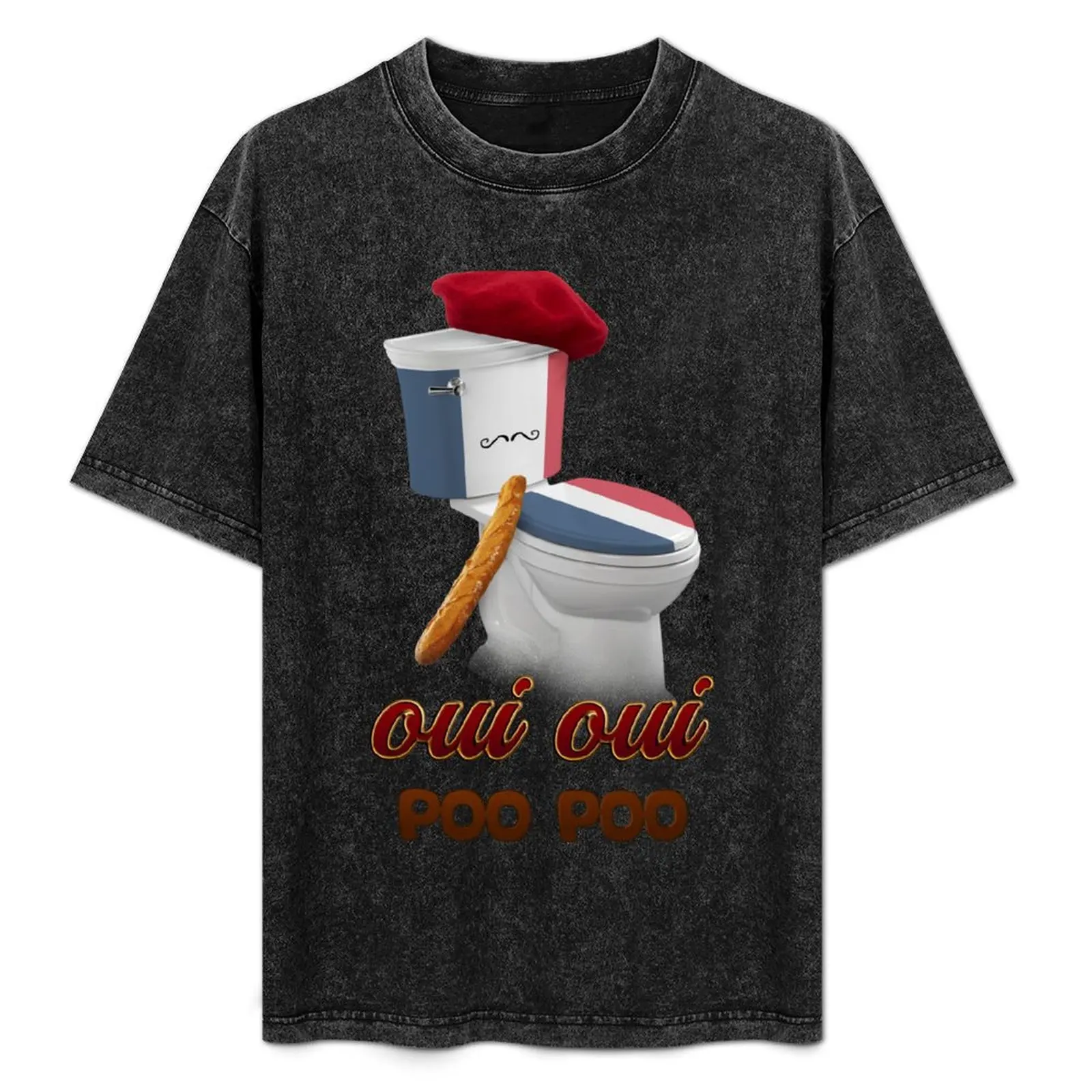 Camiseta con diseño de inodoro francés y excrementos (Oui Oui Poo Poo)