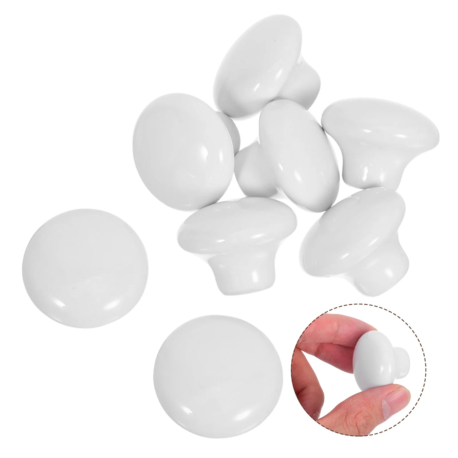 

8Pcs Modern Simple Ceramic Drawer Knobs White Porcelain Smooth Pull Handles Kitchen Bathroom Cabinet Hardware Ceramic Door Knobs