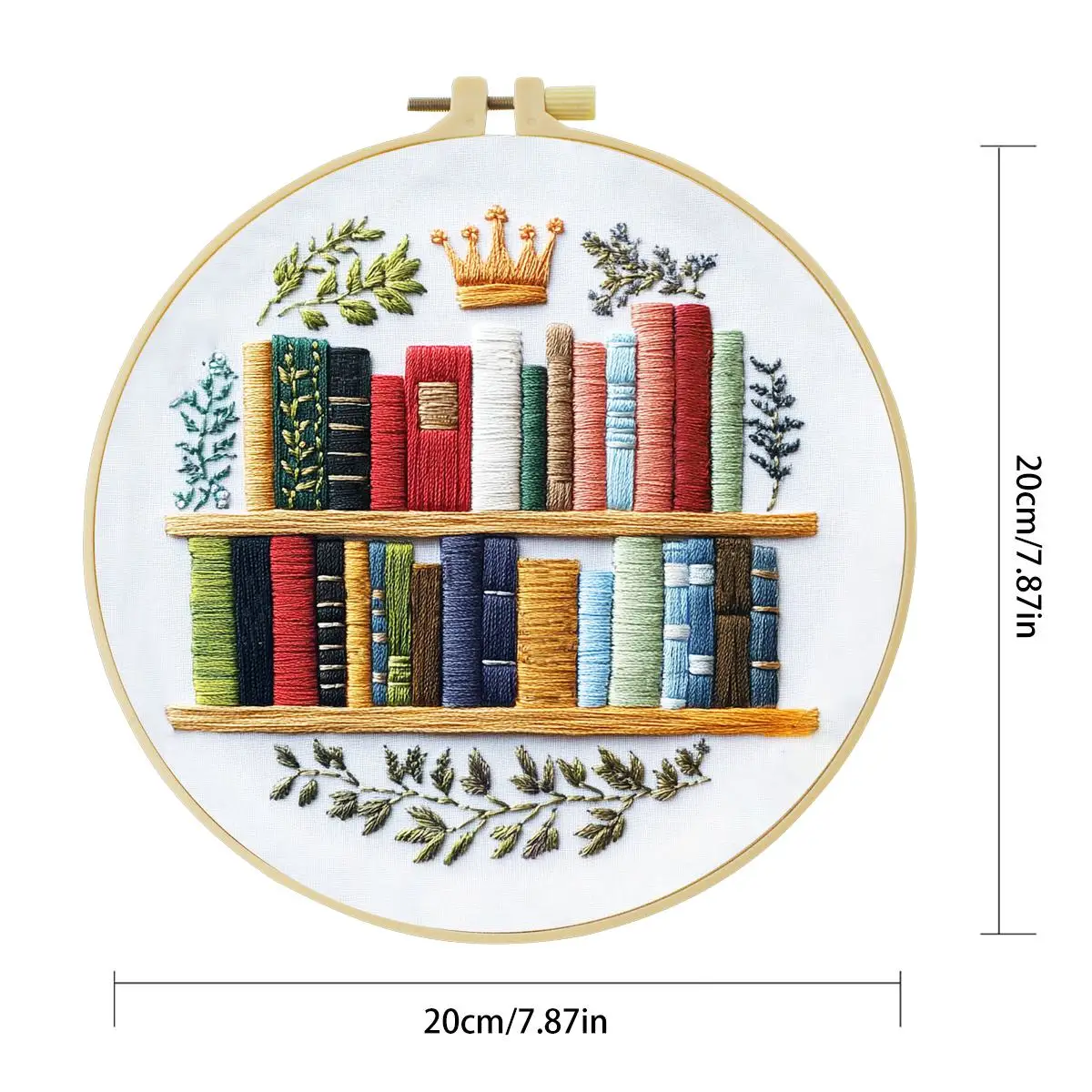 1 Stück 20X20CM/15X15CM 7,87/6,3 Zoll Bücherregal Stickerei Starter-Kit DIY-Kit DIY-Stickerei-Set Handarbeiten Malerei – Detail 4