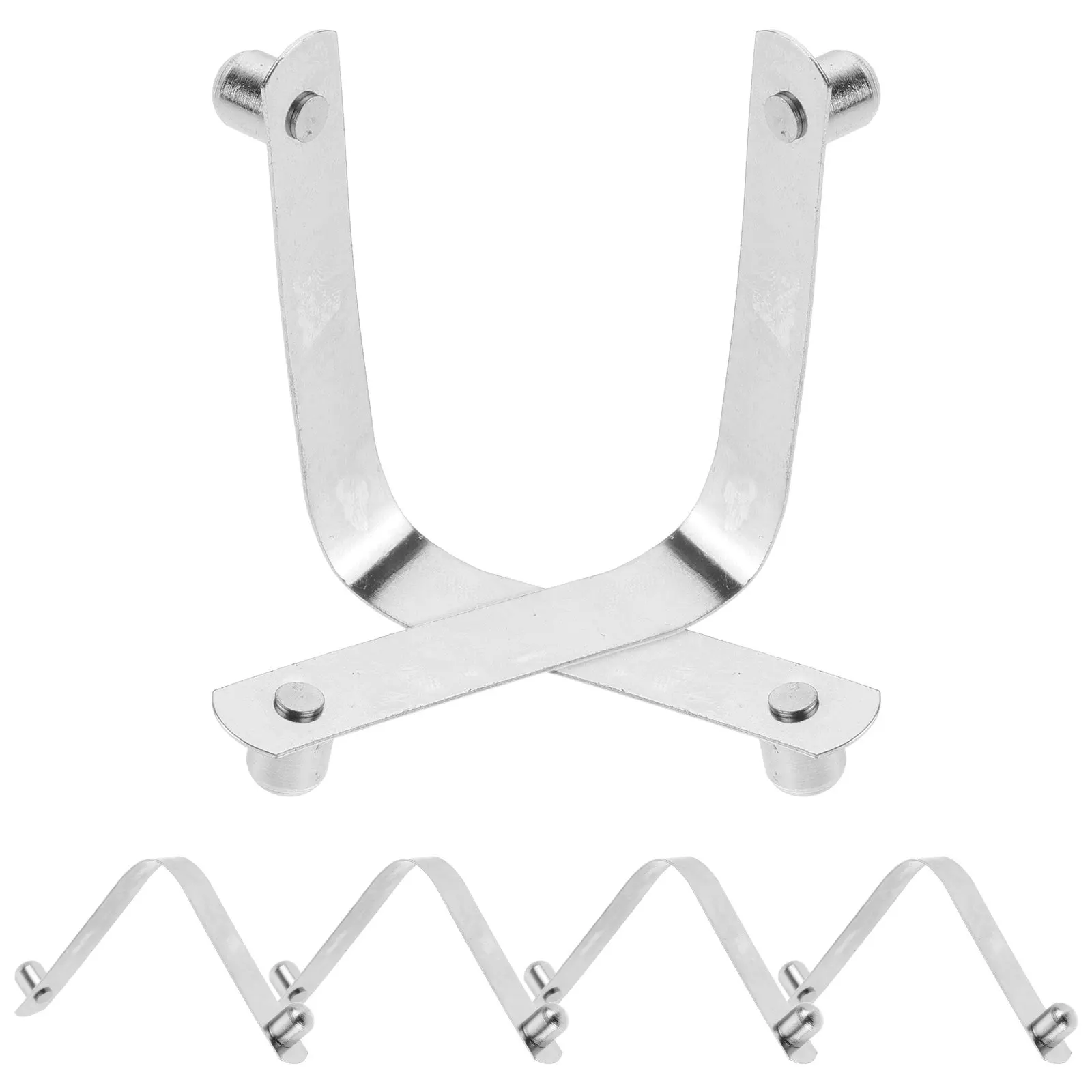 6Pcs Stainless Steel Pool V Clips for Skimmer Nets Leaf Rakes Brush Handles Quick Locking Pool Pole Connectors Replacement