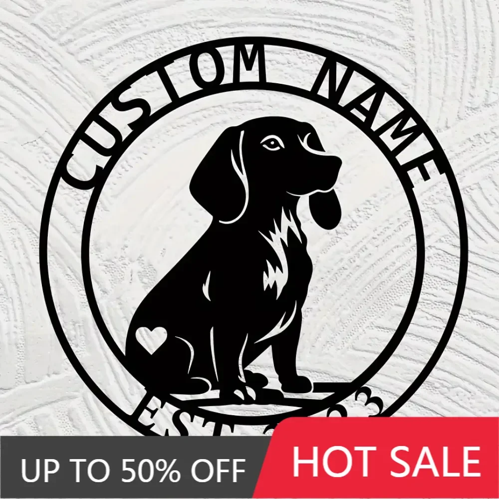 1PC Trendy Unique Metal Dog Plaque. Modern Style, Personalized, Versatile for Indoor & Outdoor, Ideal for Home Entrance and Holi