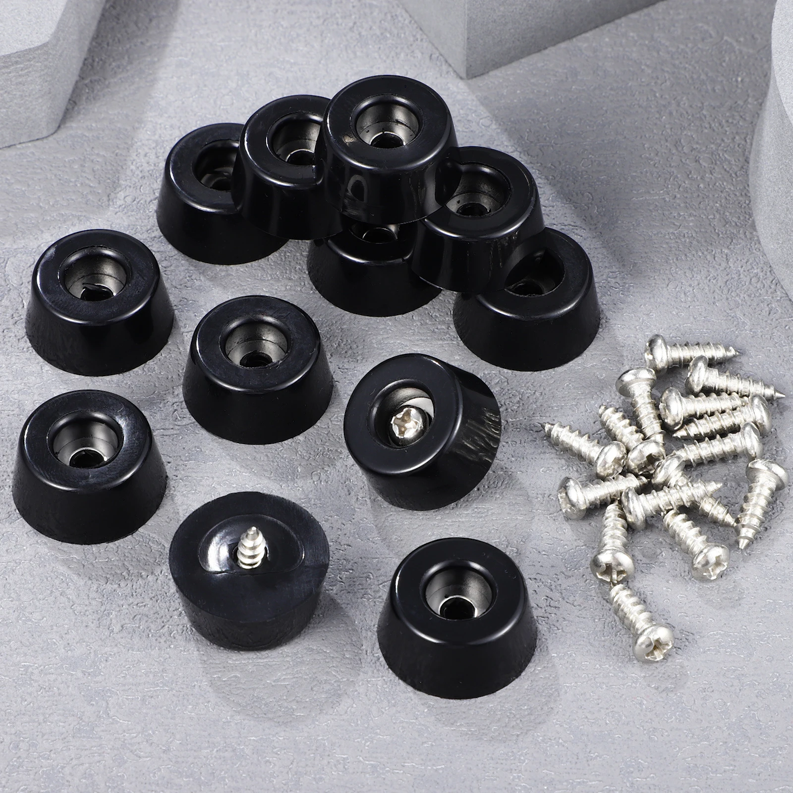 

Rubber Feet Screws Kit for Furniture Chairs Legs Cutting Board Non Slip Stable Bumpers Cabinet Protectors Shock Absorption