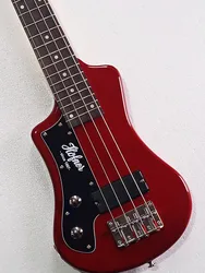 Electric Bass Glossy Red Left-handed 4 String Hofner short Bass Mini Travel Guitar